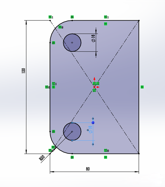 SOLIDWORKS绘制如图所示的草图